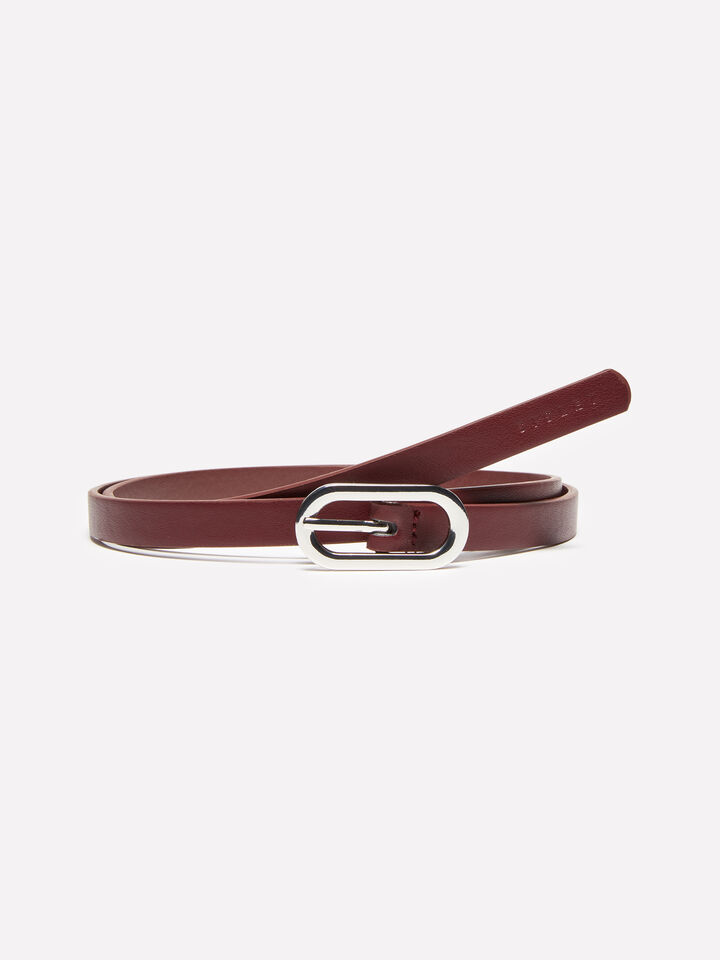 Thin burgundy belt - women's belts - Burgundy | Sisley image number 1